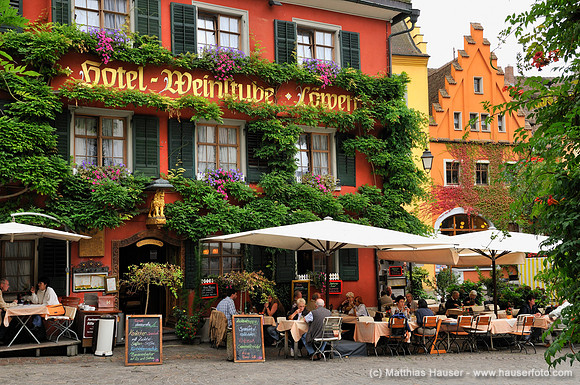 Hotel Weinstube Löwen in Meersburg am Bodensee, Marktplatz, Baden-Württemberg, Deutschland, Europa - Loewen Hotel and Wine Bar, Meersburg on Lake Constance, marketplace, Baden-Wuerttemberg, Germany, E