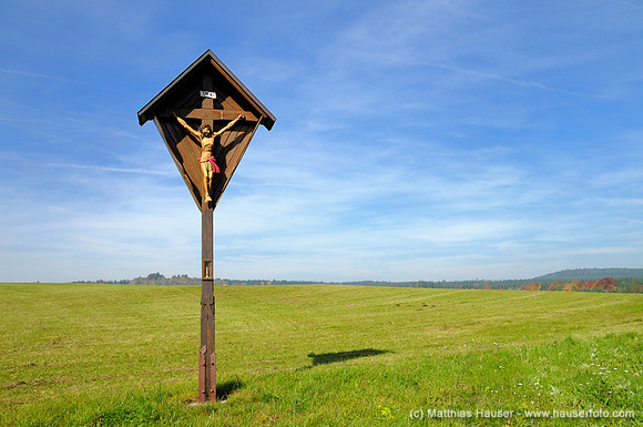 Wegekreuz Flurkreuz, Heuberg, Schwäbische Alb, Baden-Württemberg, Deutschland, Europa - Wayside crucifix, Heuberg, Swabian Alb, Baden-Wuerttemberg, Germany, Europe