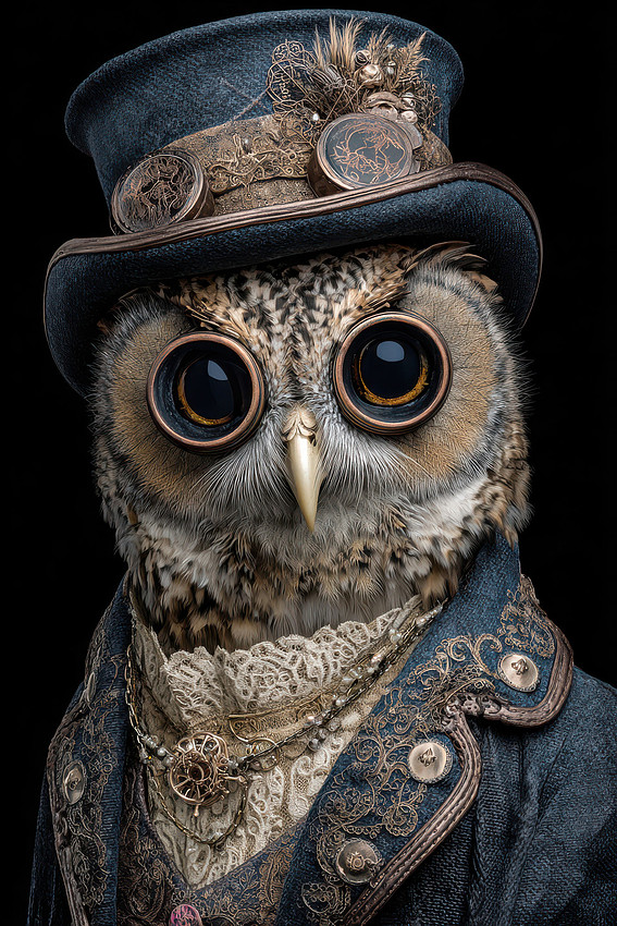 Steampunk Owl Portrait