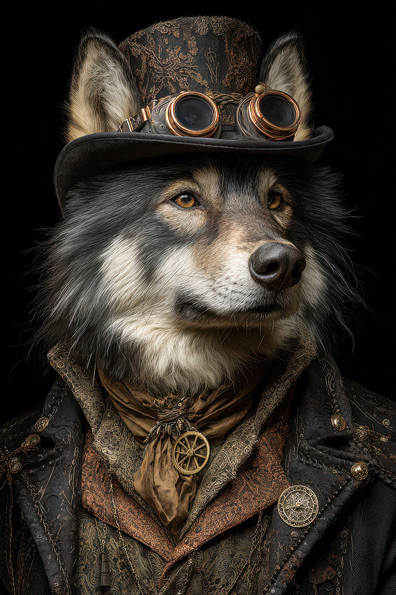 Steampunk Wolf Portrait