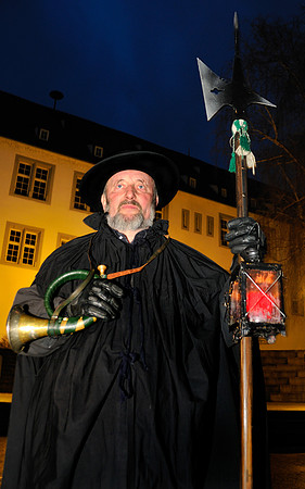 Walter Rebmann, Nachtwächter in Waldenbuch, Baden-Württemberg, Deutschland