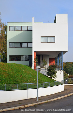 Weißenhofsiedlung, Zweifamilienhaus Rathenaustraße 1-3, Architekten Le Corbusier und Pierre Jeanneret, Südfassade, Stuttgart, Baden-Württemberg, Deutschland, Europa - Weissenhofsiedlung Weissenhof set