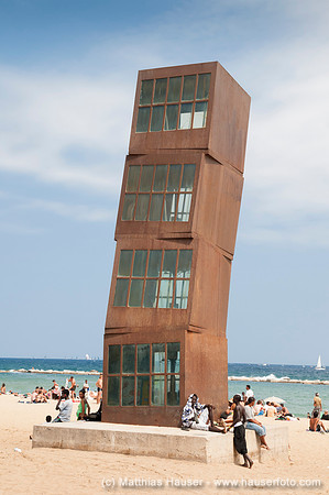Kunstwerk von Rebecca Horn Homenatge a la Barceloneta, Strand vo