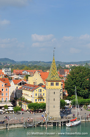 Mangturm an der Seepromenade, Lindau, Bodensee, Bayern, Deutschland, Europa - Mangturm tower on the promenade, Lindau, Lake Constance, Bavaria, Germany, Europe