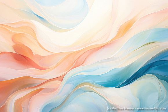 Abstract Pastel Ocean Waves