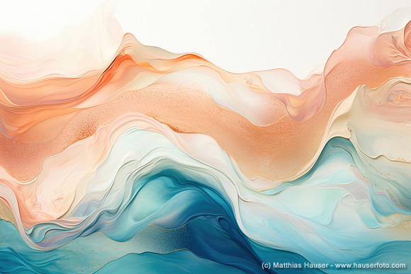 Abstract Pastel Ocean Waves
