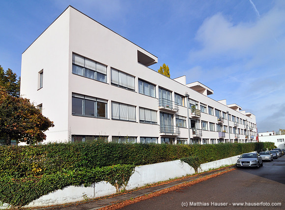 Weißenhofsiedlung, Wohnblock Am Weißenhof 14-20, Architekt Ludwig Mies van der Rohe, Ostfassade, Stuttgart, Baden-Württemberg, Deutschland, Europa - Weissenhofsiedlung Weissenhof estate, apartment bui