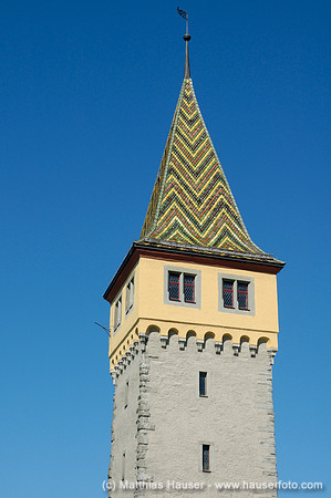 Mangturm (alter Leuchtturm), Lindau, Bayern, Deutschland - Mangturm (old Lighthouse), Lindau, Bavaria, Germany, Europe