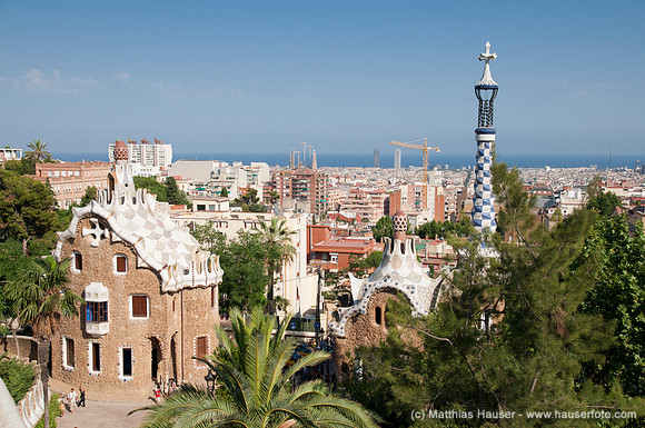 Park Güell auch Parc Güell, Barcelona, Katalonien, Spanien