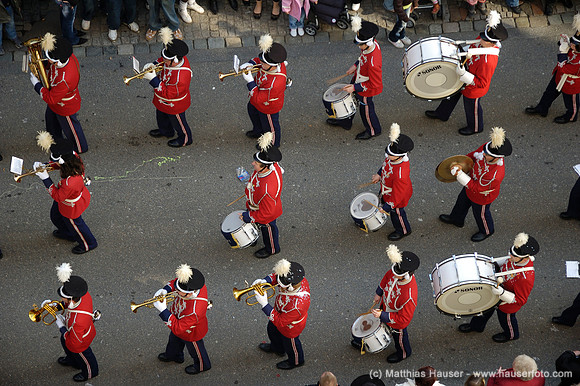 Spielmannszug bei einem Faschingsumzug - Band at German Carnival