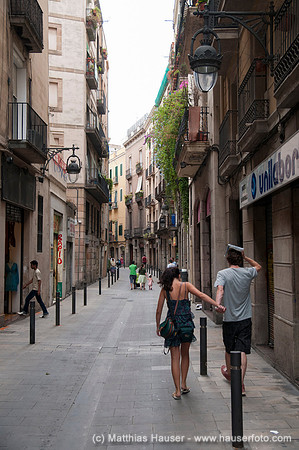Gasse Carrer de Sant Pere Mès Alt, Gotisches Viertel, Barri Got